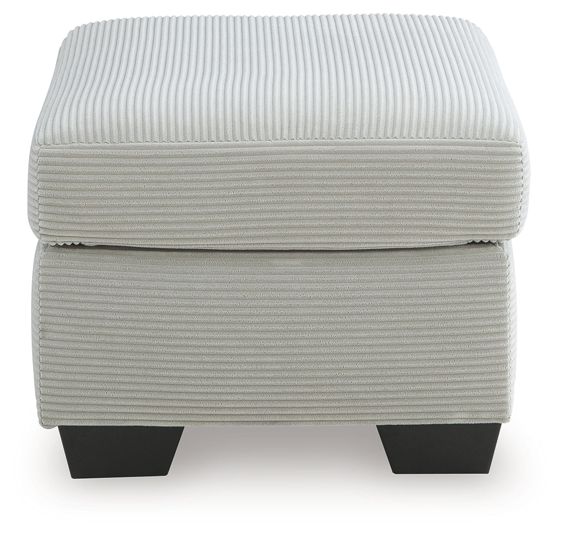 Greenbriar Smoke Velvet Ottoman