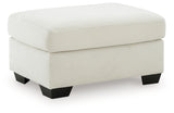 Greenbriar Ivory Velvet Ottoman