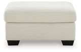 Greenbriar Ivory Velvet Ottoman