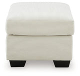 Greenbriar Ivory Velvet Ottoman