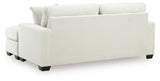 Greenbriar Ivory Velvet Sofa Chaise