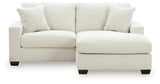 Greenbriar Ivory Velvet Sofa Chaise