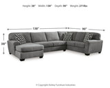 Birkdale Court Gray Chenille 3-Piece Sectional with Chaise