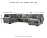 Birkdale Court Gray Chenille 3-Piece Sectional with Chaise