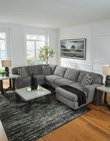 Birkdale Court Gray Chenille 3-Piece Sectional with Chaise