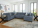 Maxon Place Navy 3-Piece Sectional With Chaise