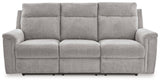 Barnsana Ash Chenille Power Reclining Sofa