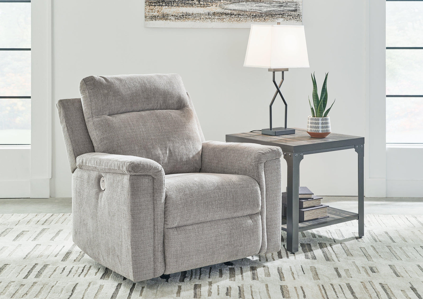 Barnsana Ash Chenille Power Recliner