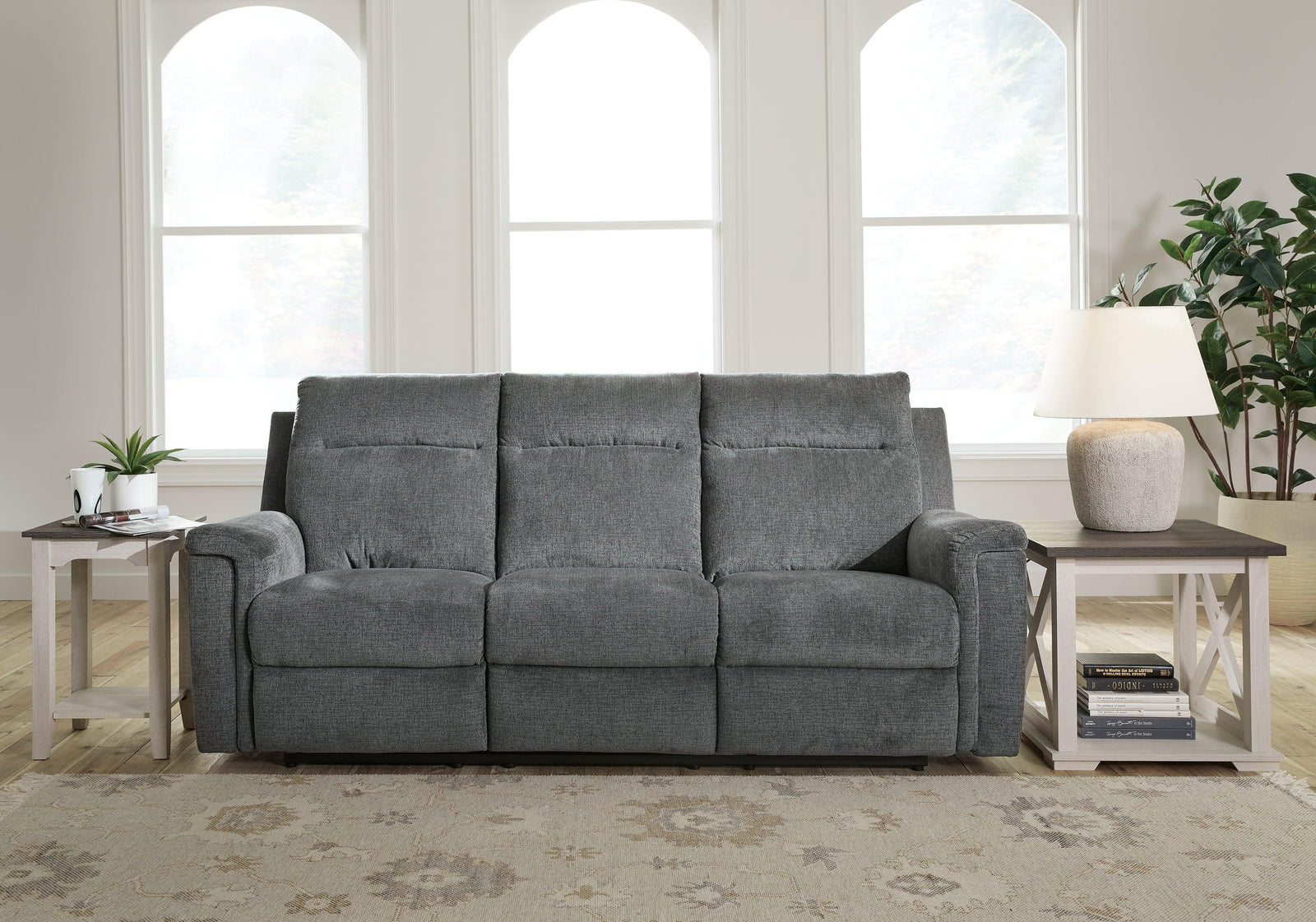 Barnsana Gravel Chenille Power Reclining Sofa