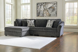 Biddeford Ebony Velvet 2-Piece Sleeper Sectional With Chaise