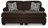 Kimlee Chocolate Velvet 2-Piece Super Chaise