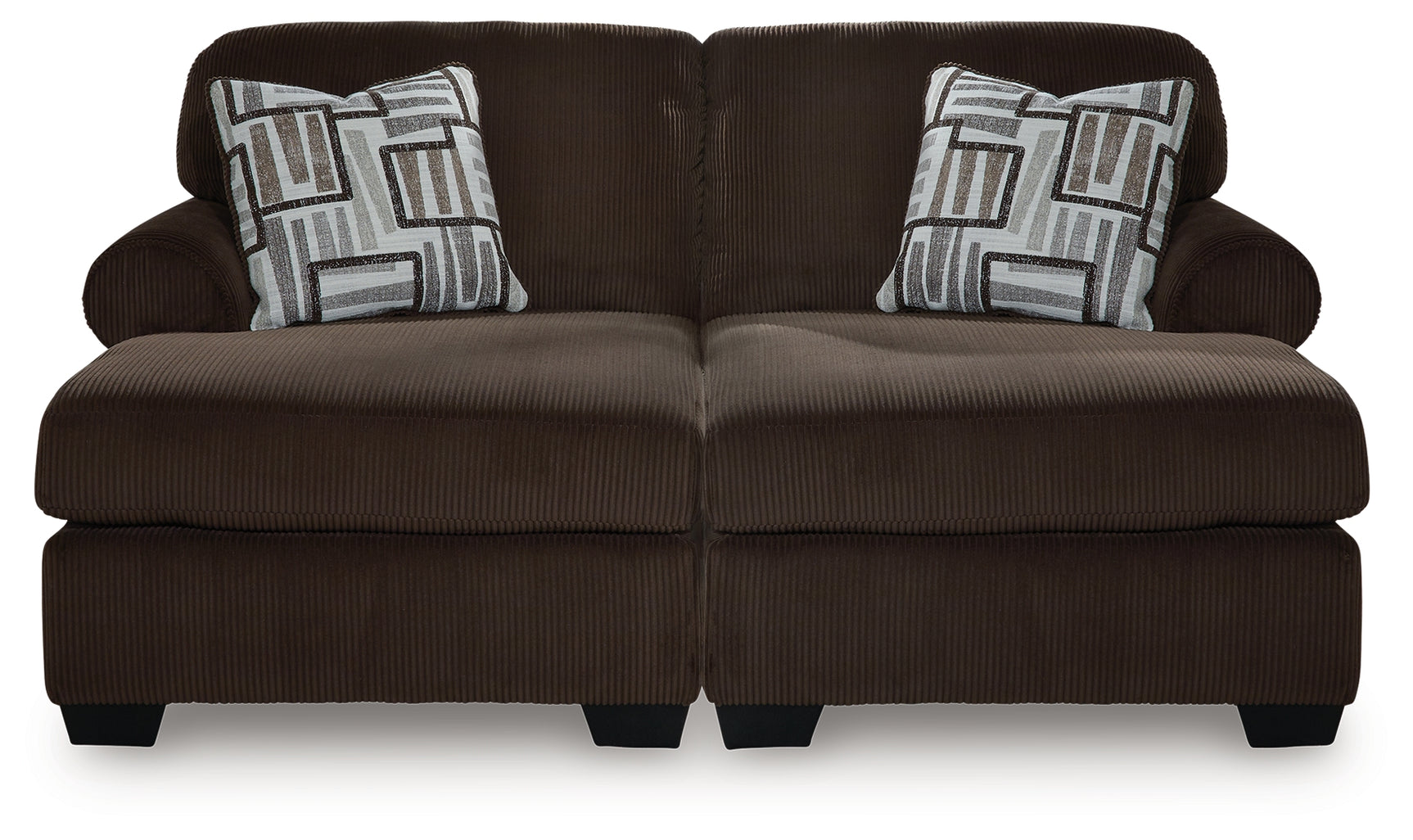 Kimlee Chocolate Velvet 2-Piece Super Chaise