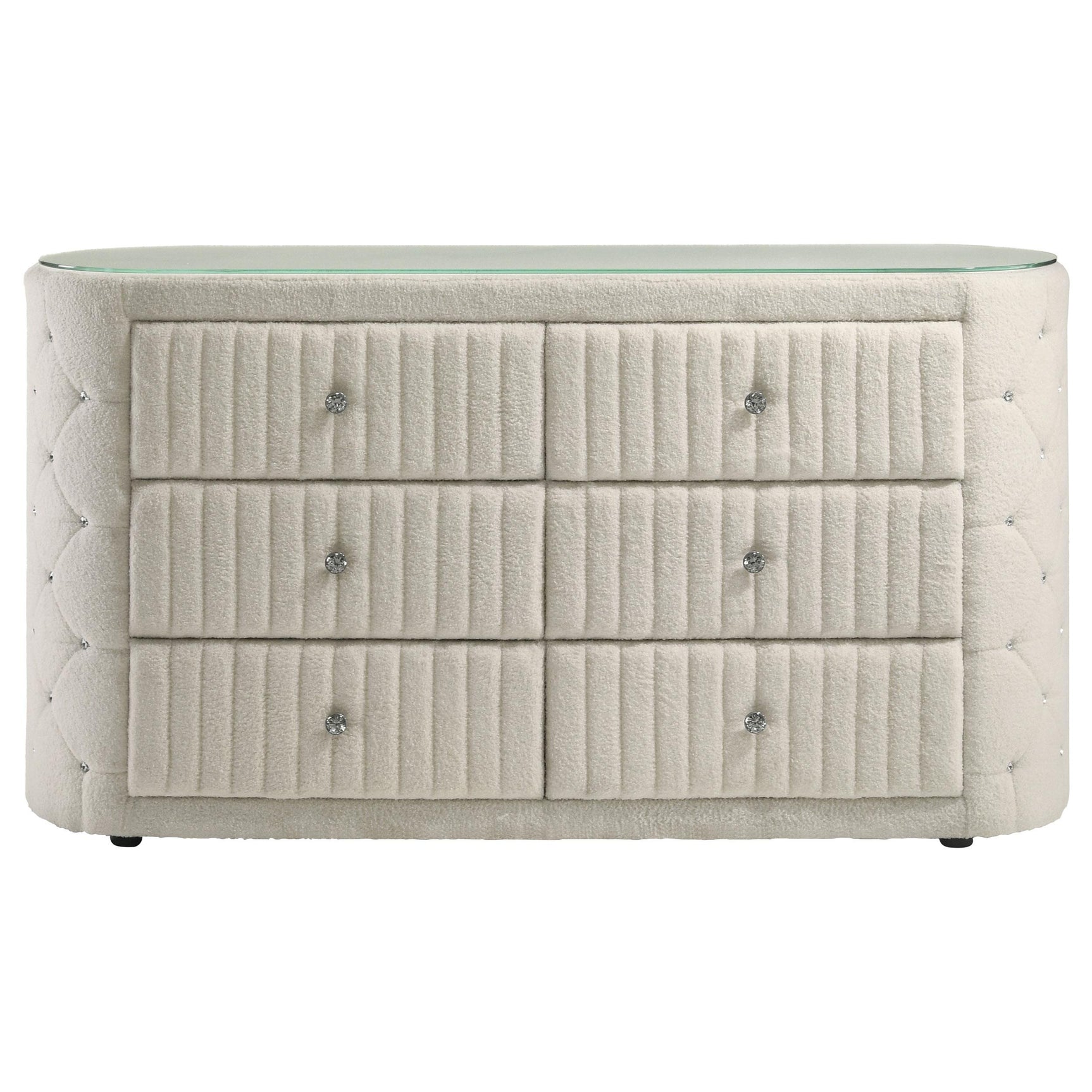 Sonya 6-drawer Upholstered Bedroom Dresser Ivory