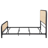 Lanewood Polyethylene Pe Rattan Upholstered Metal King Bed Black