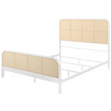 Lanewood Polyethylene Pe Rattan Upholstered Metal King Bed White