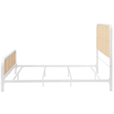 Lanewood Polyethylene Pe Rattan Upholstered Metal King Bed White