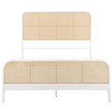 Lanewood Polyethylene Pe Rattan Upholstered Metal Queen Bed White