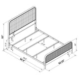 Lanewood Polyethylene Pe Rattan Upholstered Metal Queen Bed White
