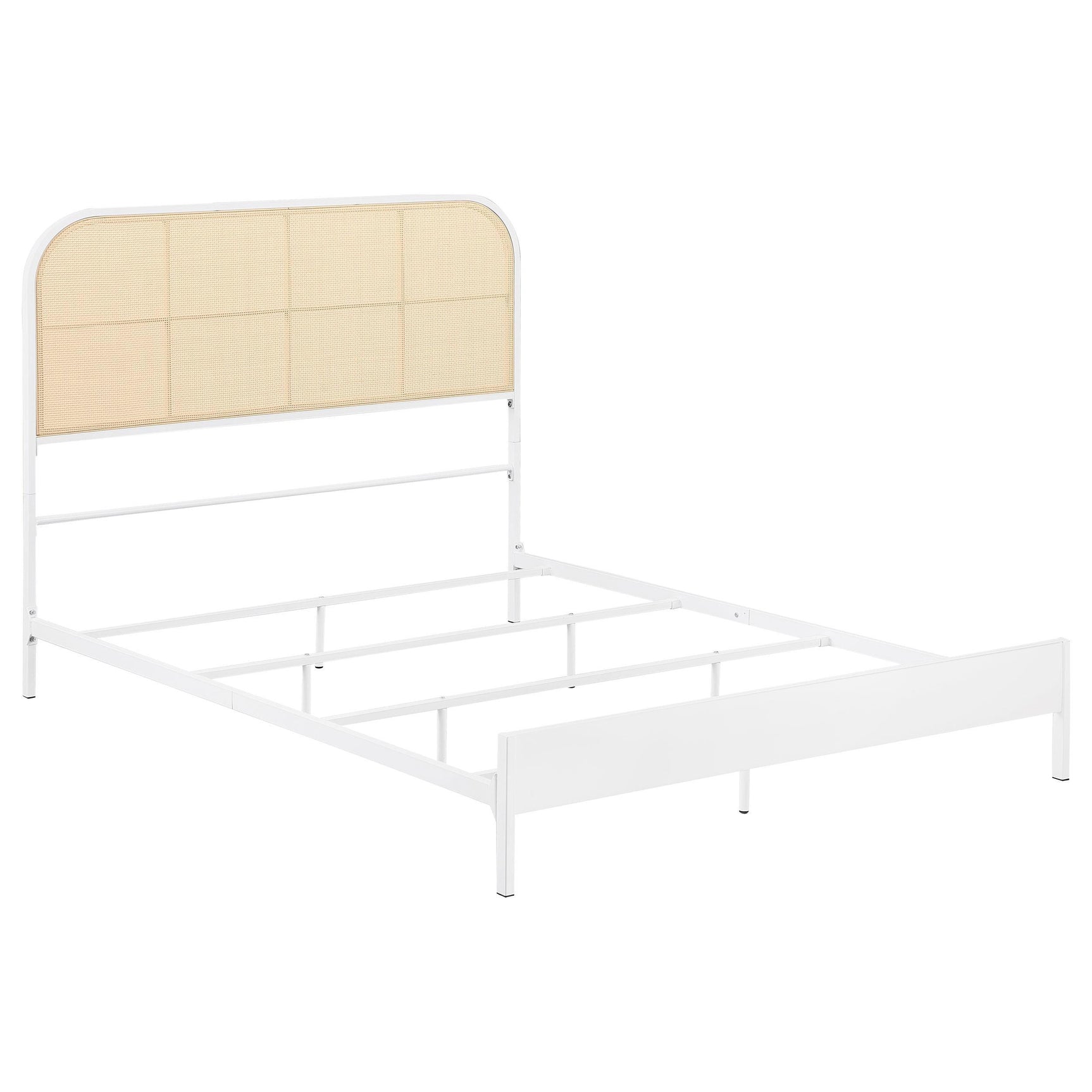 Amherst Radio Weave Rattan Metal Full Bed White