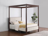 Zimmerlee 89-inch Metal King Canopy Bed Rust Brown