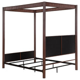 Zimmerlee 89-inch Metal King Canopy Bed Rust Brown
