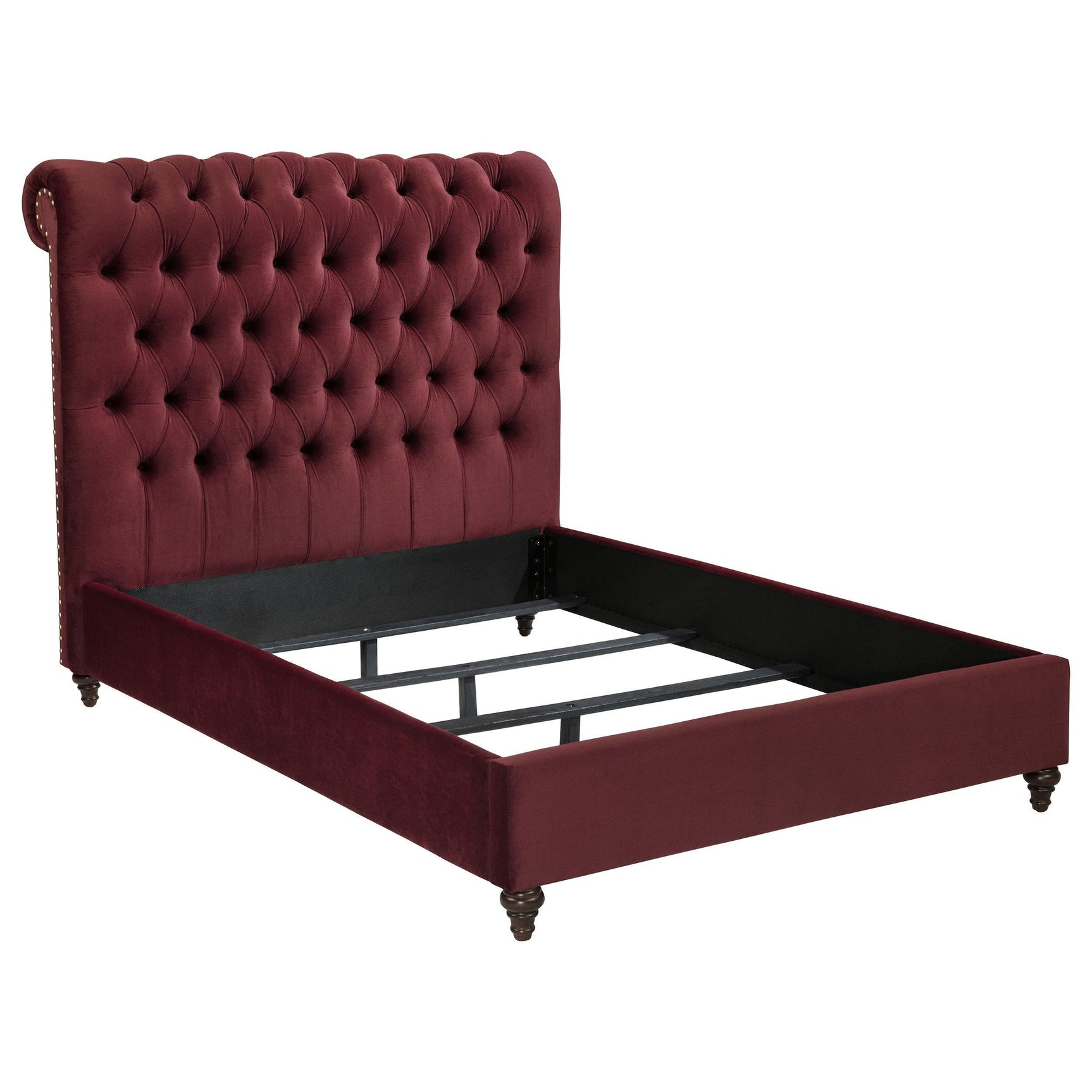 Devon 57-inch Upholstered Full Panel Bed Wine Red