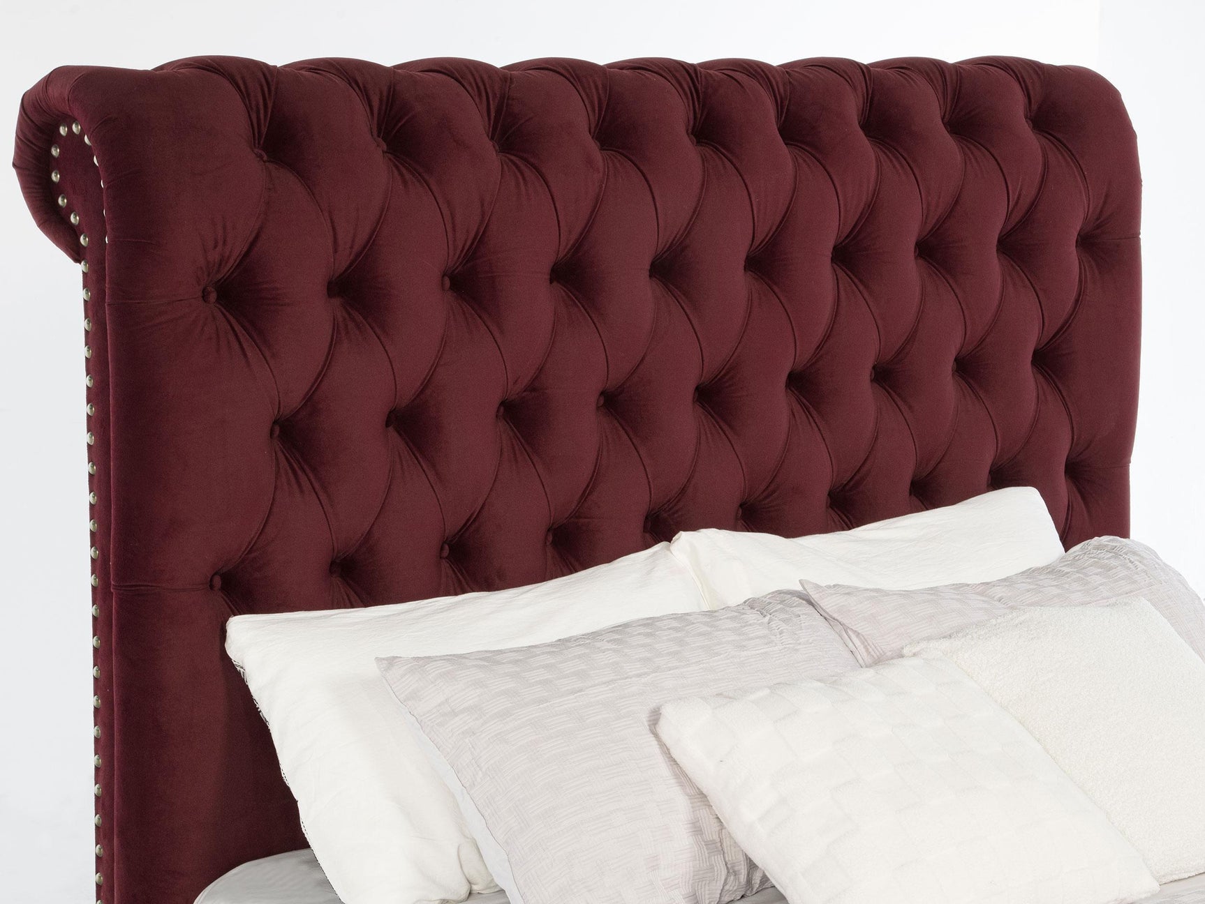 Devon 57-inch Upholstered King Panel Bed Wine Red