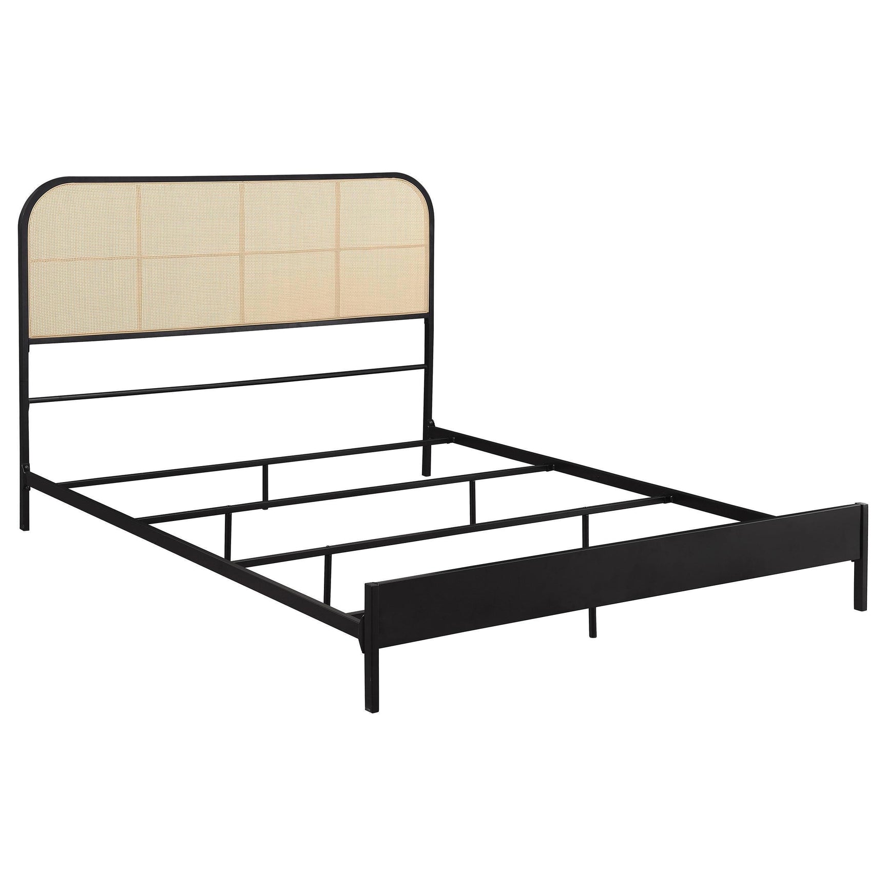 Amherst Radio Weave Rattan Metal King Bed Black