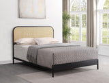 Amherst Radio Weave Rattan Metal Queen Bed Black