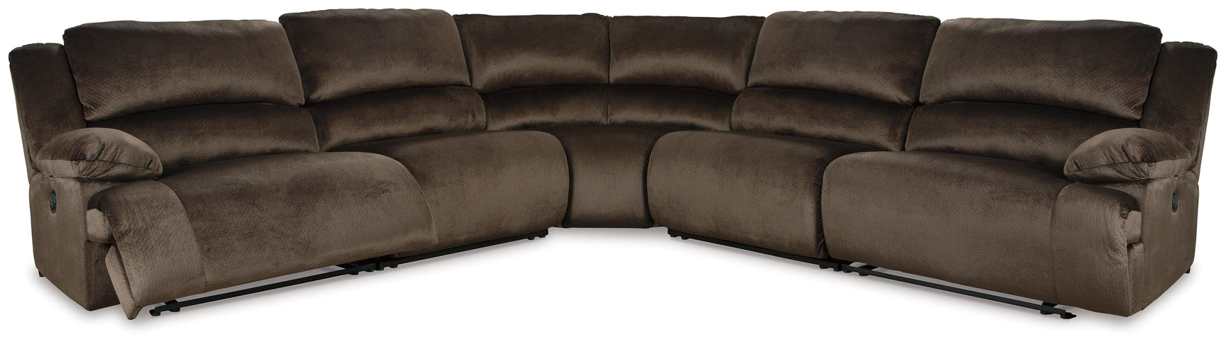 Clonmel Chocolate Velvet 5-Piece Reclining Sectional