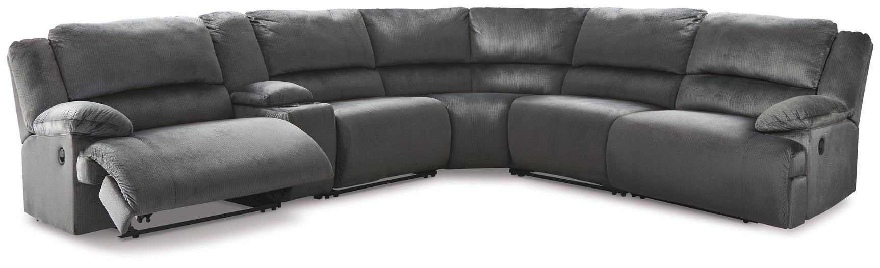 Clonmel Charcoal Velvet 6-Piece Reclining Sectional