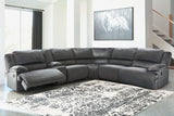 Clonmel Charcoal Velvet 6-Piece Reclining Sectional