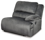 Clonmel Charcoal Velvet 5-Piece Reclining Sectional