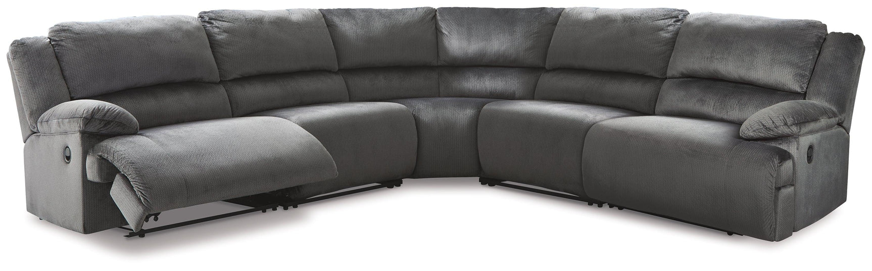 Clonmel Charcoal Velvet 5-Piece Reclining Sectional