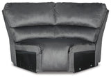 Clonmel Charcoal Velvet 5-Piece Reclining Sectional