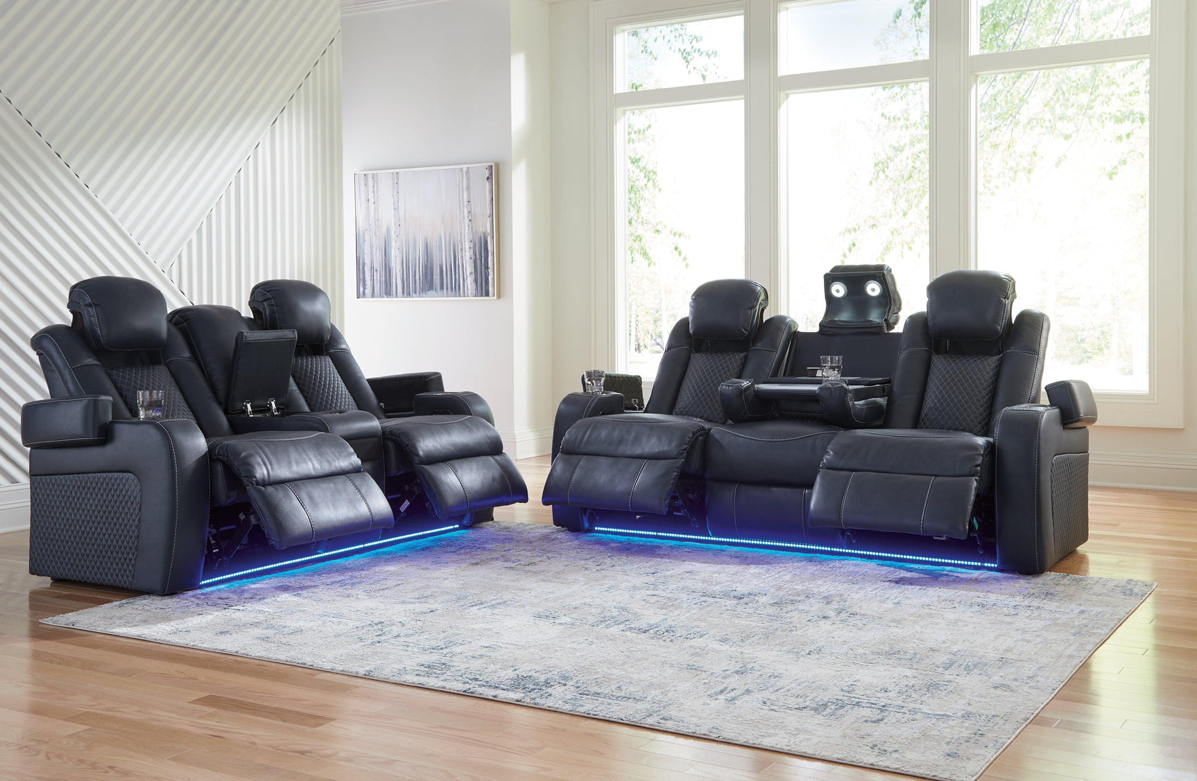 Fyne-dyme Sapphire Sofa And Loveseat