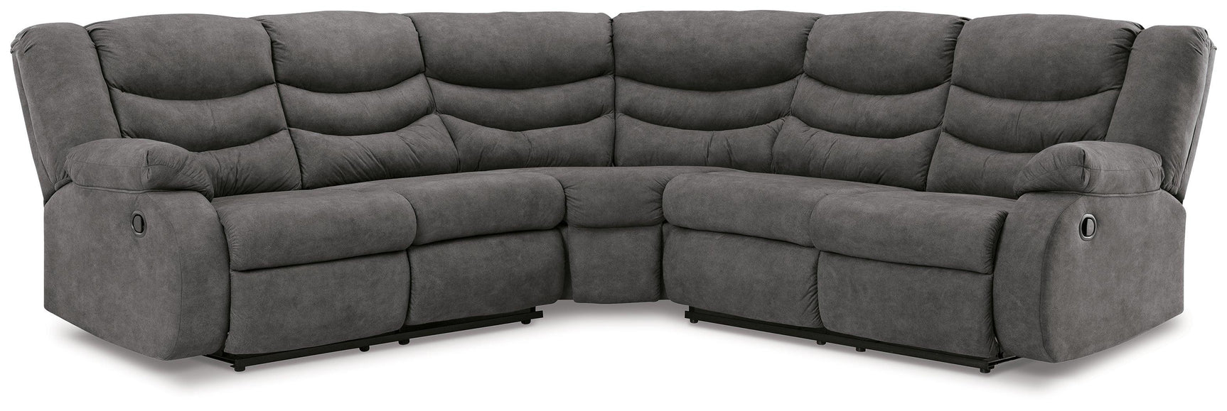 Partymate Slate 2-Piece Reclining Sectional - Ella Furniture