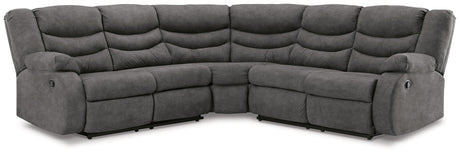 Partymate Slate 2-Piece Reclining Sectional - Ella Furniture