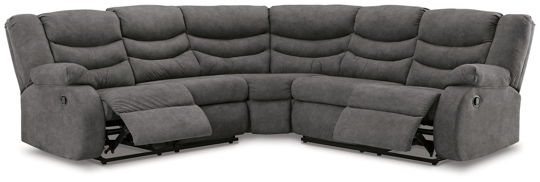 Partymate Slate 2-Piece Reclining Sectional - Ella Furniture