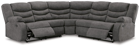 Partymate Slate 2-Piece Reclining Sectional - Ella Furniture
