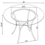 Kline 48-inch Round Glass Top Dining Table Chrome — product image 7