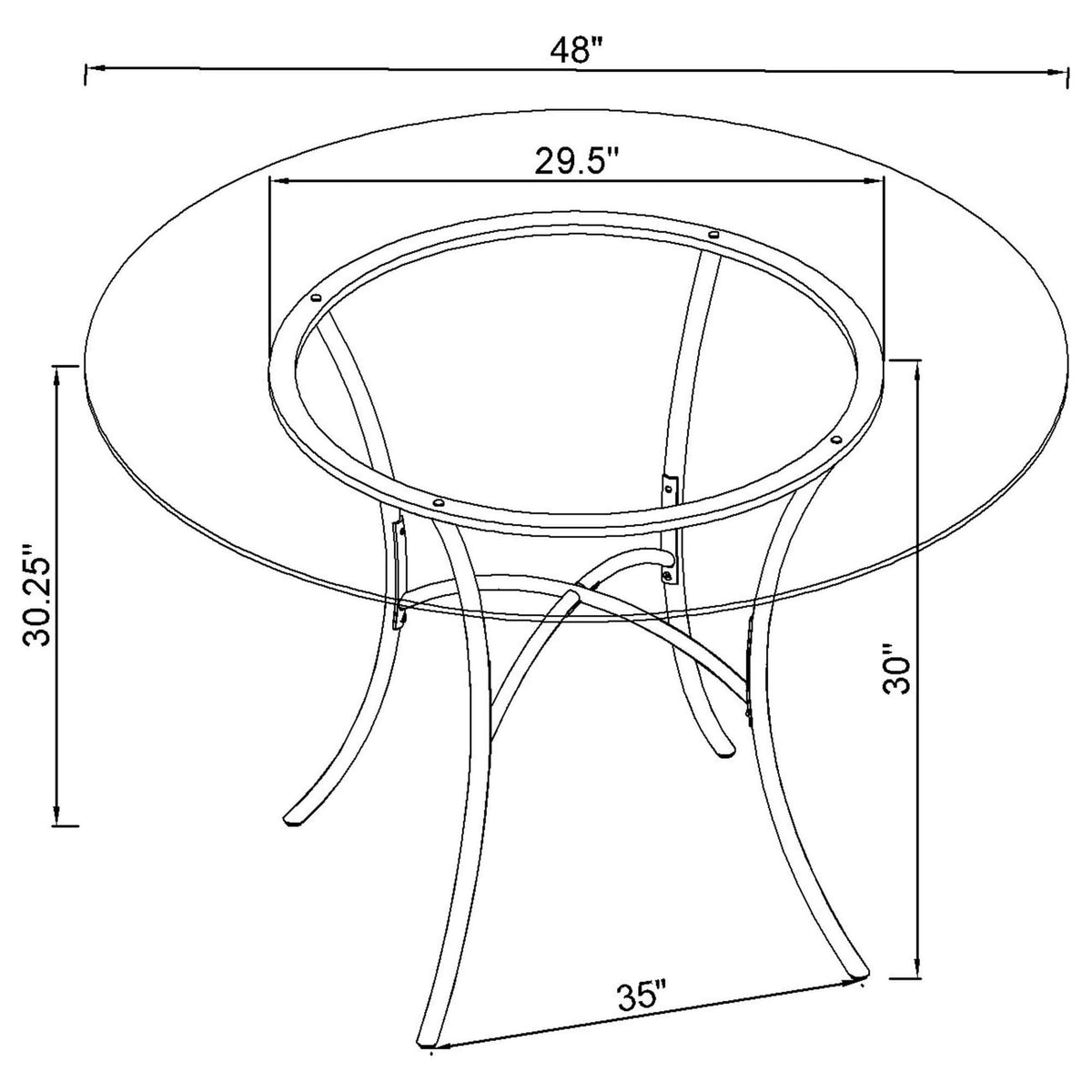 Kline 48-inch Round Glass Top Dining Table Chrome — product image 7