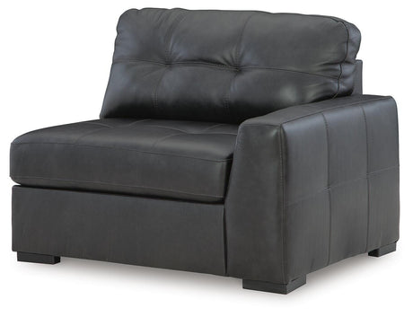Brindley Fog 4-Piece Sectional with Ottoman — angled view