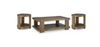 Natural Oak Finish Coffee Table Set with Open Shelves — product view