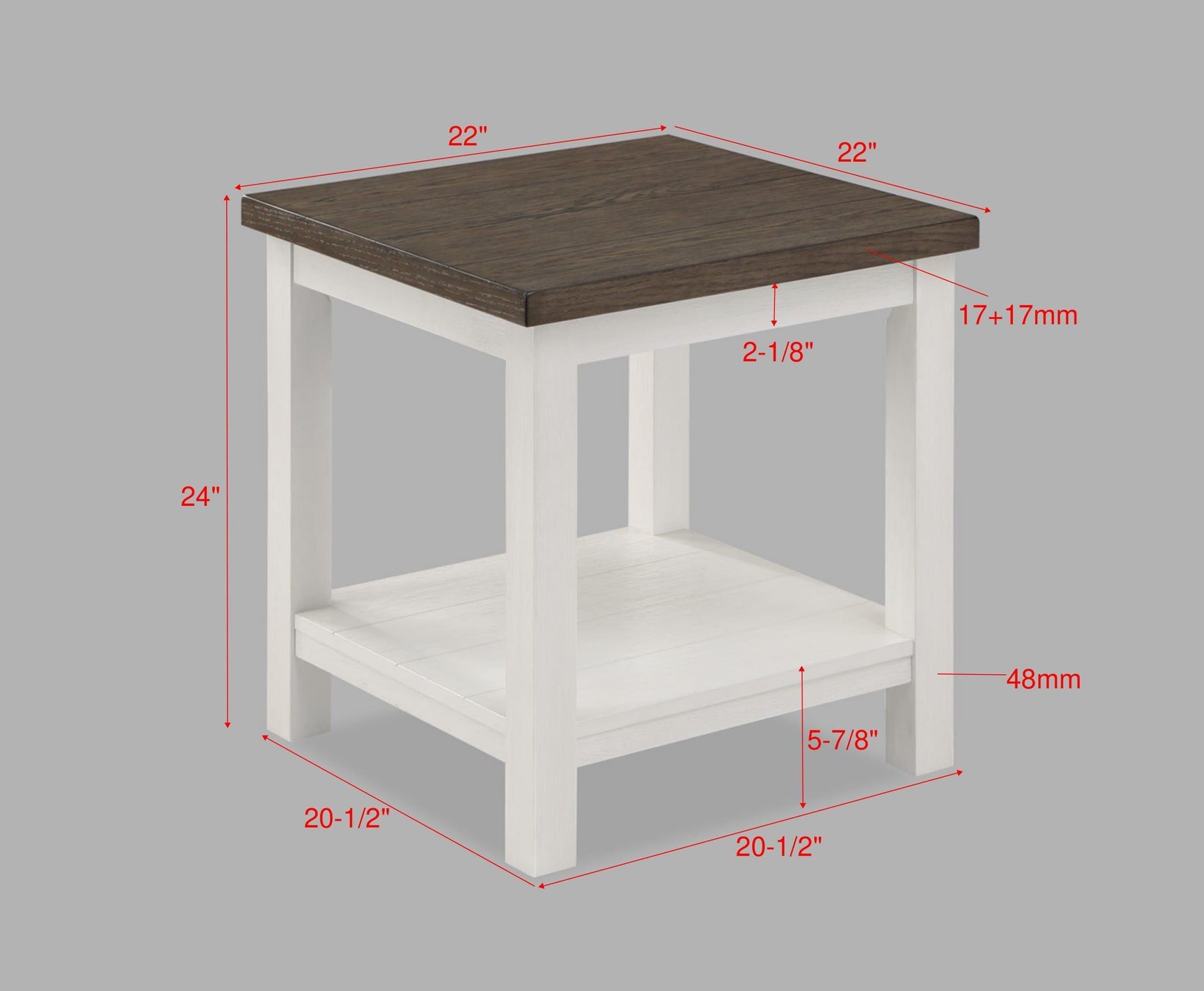 Dakota Modern Chalk Brown/White 3-Piece Coffee Table Set, Contemporary Style, Wood And MDF - Ella Furniture