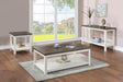 Dakota Modern Chalk Brown/White 3-Piece Coffee Table Set, Contemporary Style, Wood And MDF - Ella Furniture