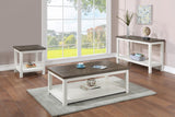 Dakota Modern Chalk Brown/White 3-Piece Coffee Table Set, Contemporary Style, Wood And MDF - Ella Furniture