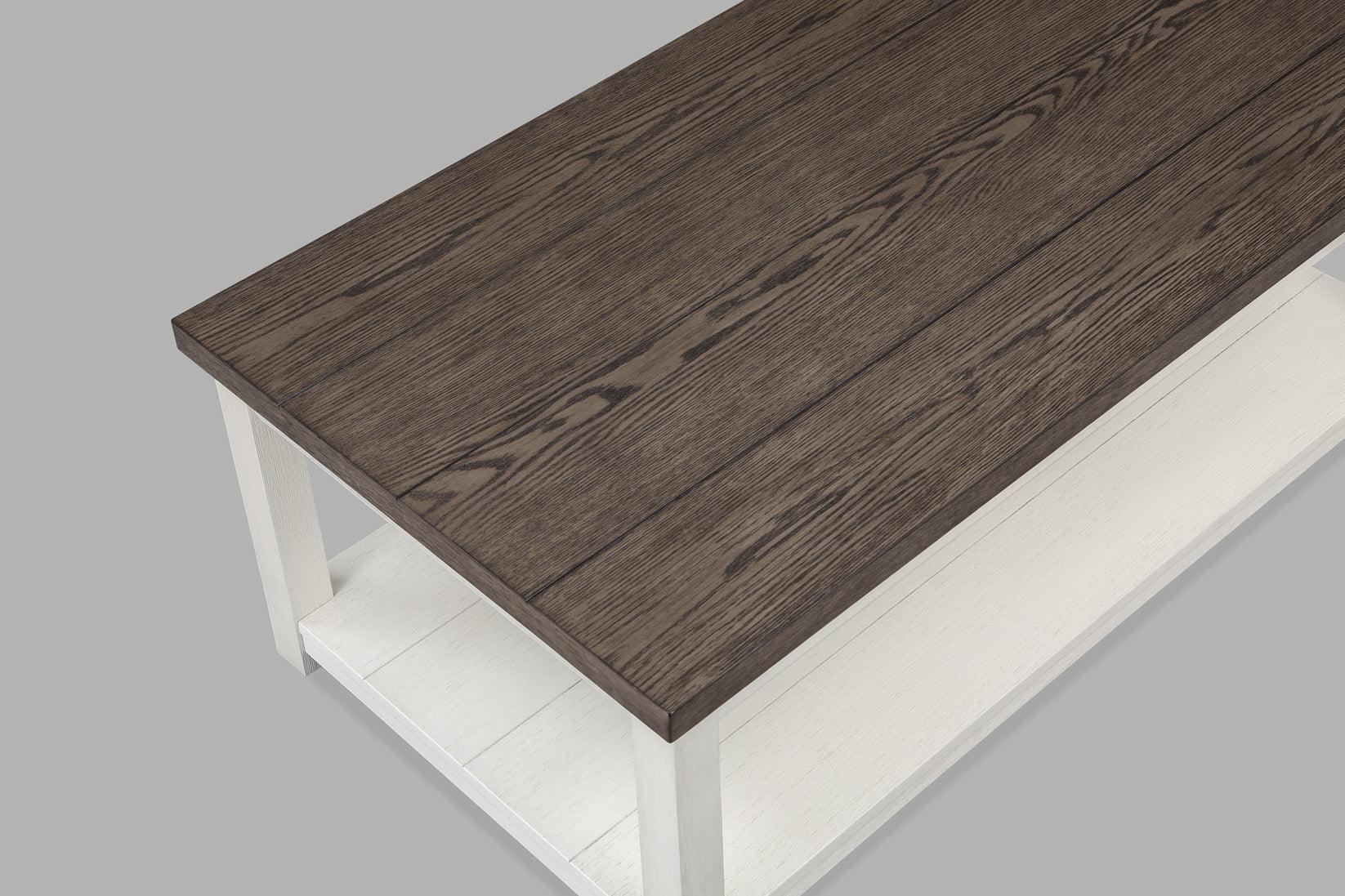 Dakota Modern Chalk Brown/White 3-Piece Coffee Table Set, Contemporary Style, Wood And MDF - Ella Furniture