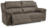 Laresview Fossil Faux Leather Reclining Sofa