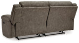 Laresview Fossil Faux Leather Reclining Sofa